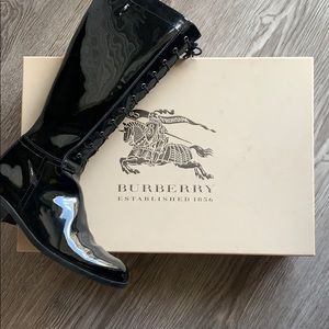 Big Girl Burberry Patent Leather Boots